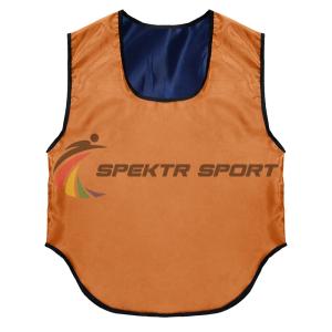 Купить Манишка футбольная двусторонняя Spektr Sport оранжево-синяя, р. 36-40 в Багратионовске 